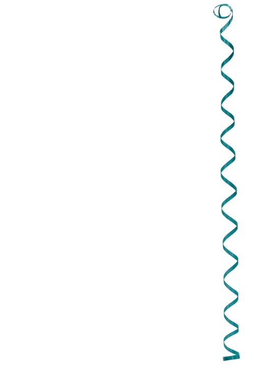 Preview: Green streamer, isolated on a white background