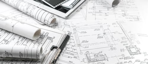 Preview: architect design working drawing sketch plans blueprints and making architectural construction model