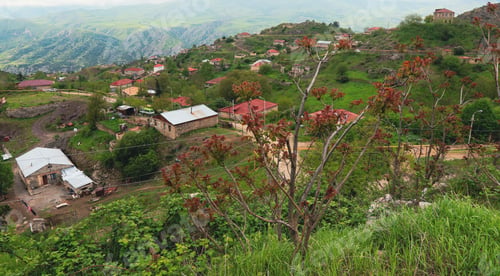 Preview: A panoramic view of Nagorno Karabakh showcasing lush greenery and charming homes