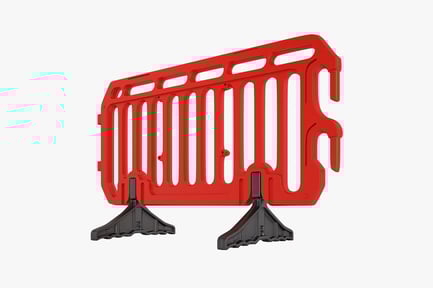 Plastic Interlocking Crowd Barrier - Red