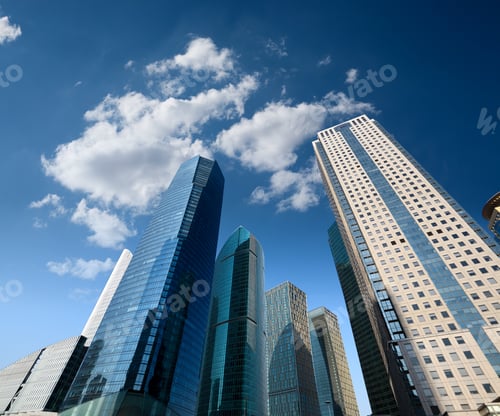 Preview: modern building against a blue sky