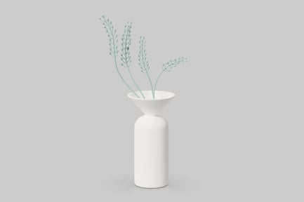 Preview: White ceramic vase with three light green stems