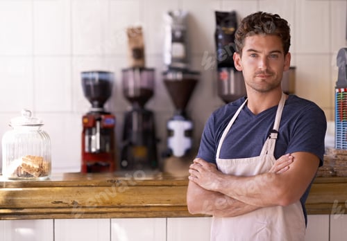 Preview: You name the blend and hell make it. Portrait of a young male barista in a coffee shop.