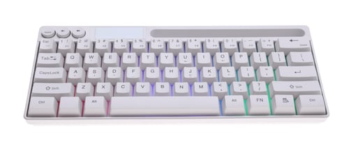 Preview: Modern computer keyboard with RGB lighting isolated on white