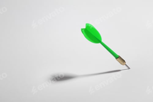 Preview: Green dart arrow for game on white background