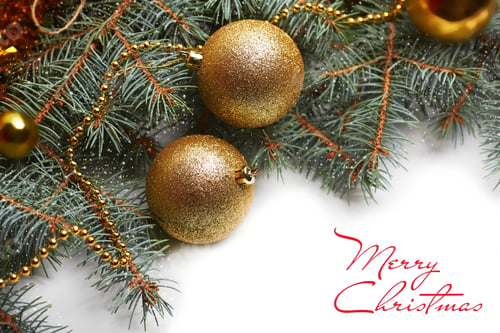 Preview: Christmas Background With Xmas Tree And Sparkle Bokeh Lights On Wooden Canvas Background. Merry