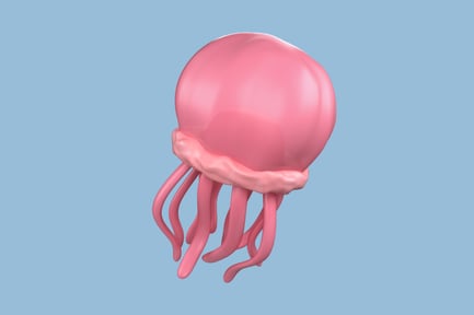 Visualização: Ilustração 3D de medusa