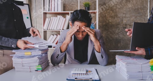 Preview: business documents businessman check legal document review Prepare documents or analysis reports, ta