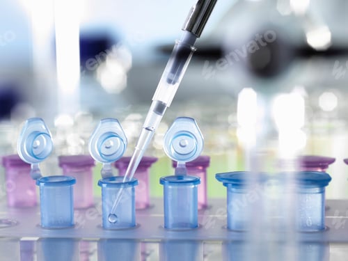 Preview: Pipetting sample into vial for testing in the laboratory
