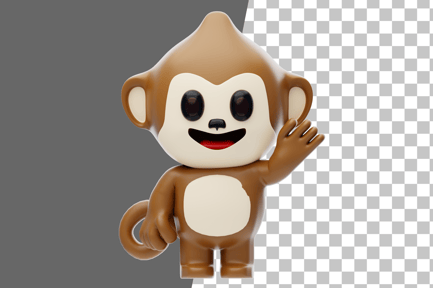 Preview: Monkey Waving Hand 3D Illustration