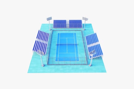 Preview: Tennis Court with Blue Surface and Spectator Seating