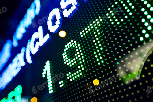 Preview: led display at night with stock infomation abstract