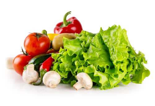 Preview: Still life with fresh vegetables stacked in a heap