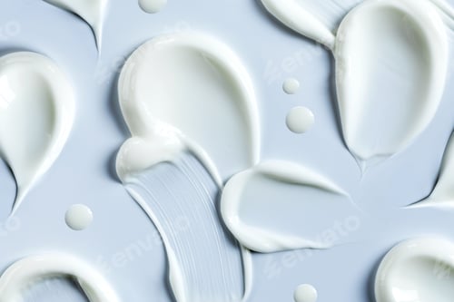 Preview: pattern cosmetic smears cream texture on pastel background
