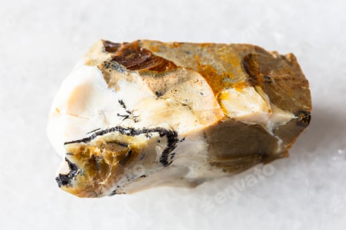 Preview: sample of rough common opal mineral on white
