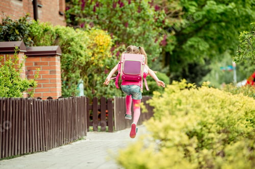 Preview: little girl run to school