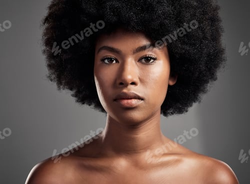Preview: Studio shot of a young female posing against a grey background