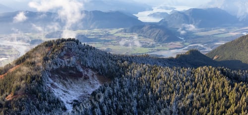 Preview: Aerial View of Canadian Rocky Mountains with snow on top