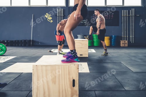 Preview: Sportive people training crossfit