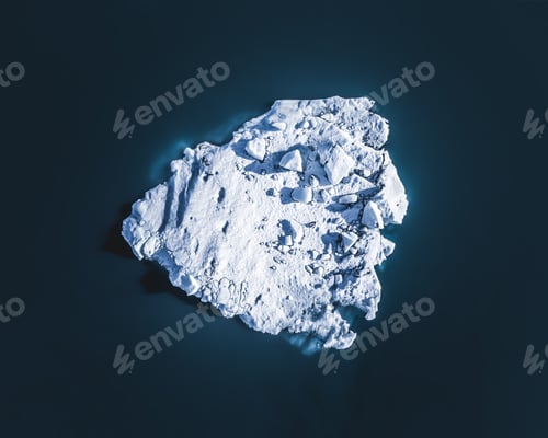 Preview: Aerial view of an iceberg on an ocean