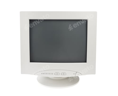 Preview: Old Crt Monitor Screen Display for pc isolated white background