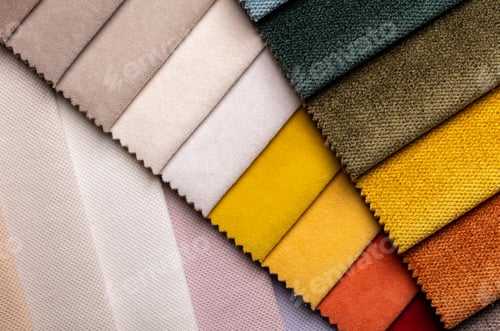 Preview: a variety of fabrics with a color palette
