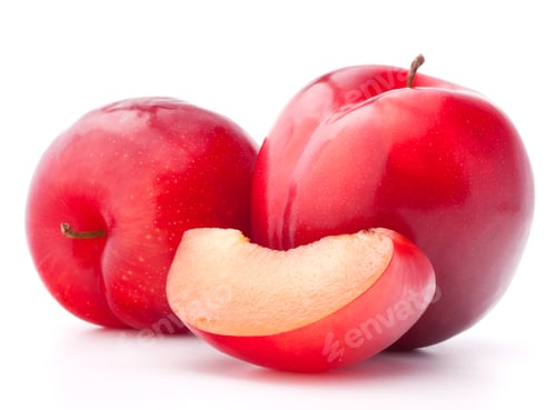 Preview: Sweet plum isolated on white background cutout