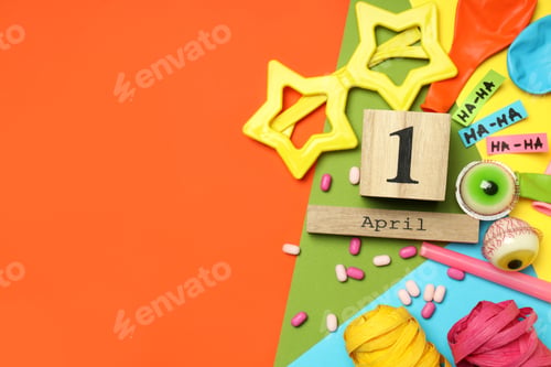 Preview: Concept of April Fool's Day, space for text