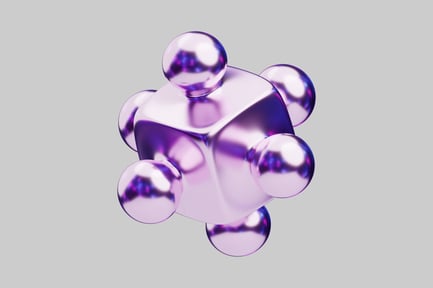 Vista previa: Conjunto de esferas cúbicas moradas