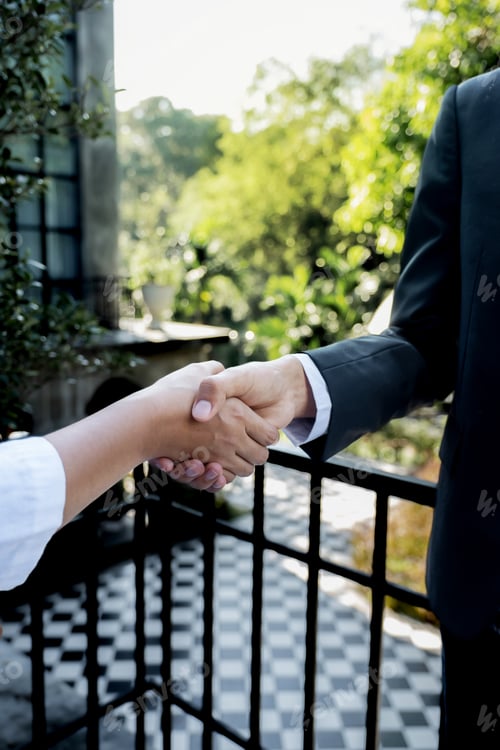 Preview: Handshake after Business management team meeting to plan strategies to increase business income