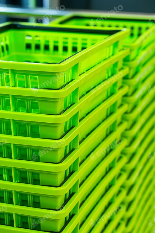 Preview: green shopping baskets