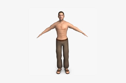 Preview: Figure shirtless male with extended arms