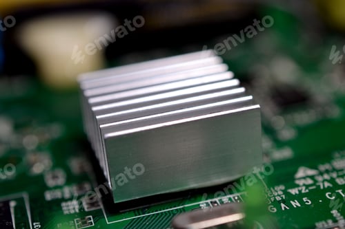 Preview: Closeup shot of a modem circuit board on a blurred background