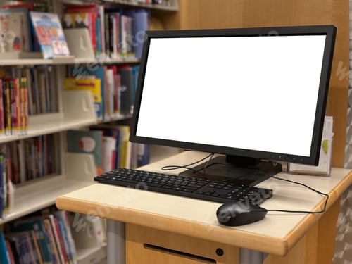 Preview: Blank screen library computer station