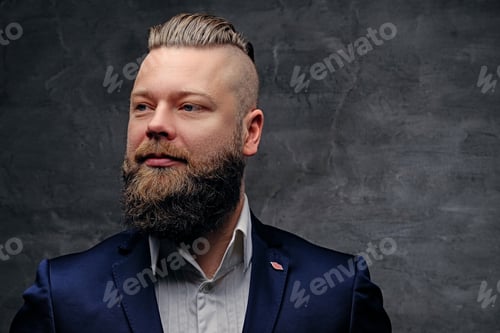 Preview: Studio portrait of bearded male
