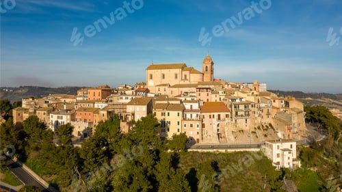 Preview: Scenic view of Monteprandone with its beautiful medieval architecture. Ascoli Piceno, Italy.