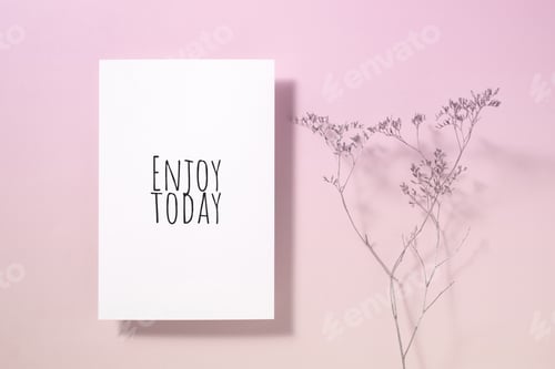 Preview: Enjoy today word written on card. For your desing, concept.
