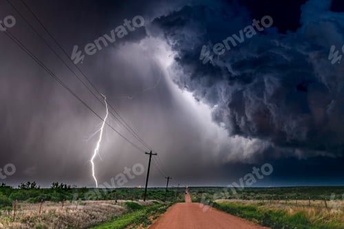 Preview: Lightning storm over field in Roswell New Mexico