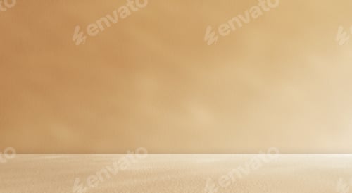 Preview: Autumn background room studio with sunlight effect shadow on wall and floor.