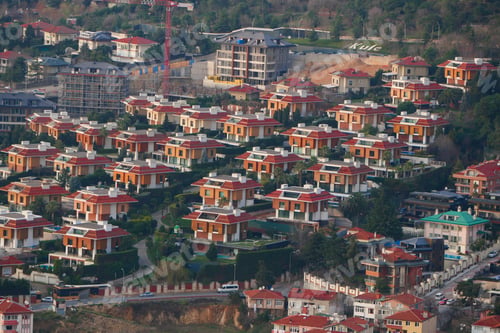 Preview: high angle view of residences buildings in Istanbul city