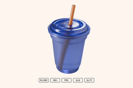 Preview: Stylized Translucent Iced Coffee Cup