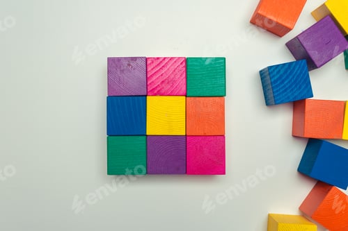 Preview: wooden blocks on the table