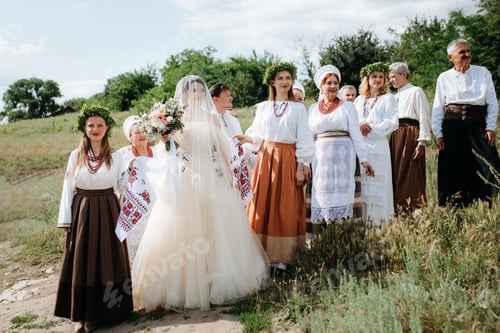 Preview: wedding ceremony in the mountains by the river, in traditional Ukrainian costumes