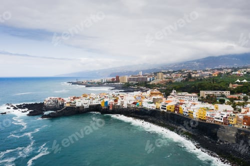 Preview: View of Punta Brava small town near Puerto de la Cruz city on Tenerife island, Canary islands