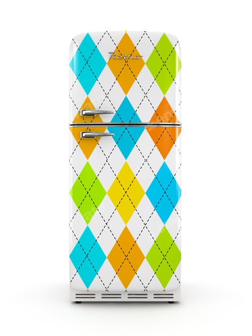 Preview: Retro fridge isolated on white background 3D rendering