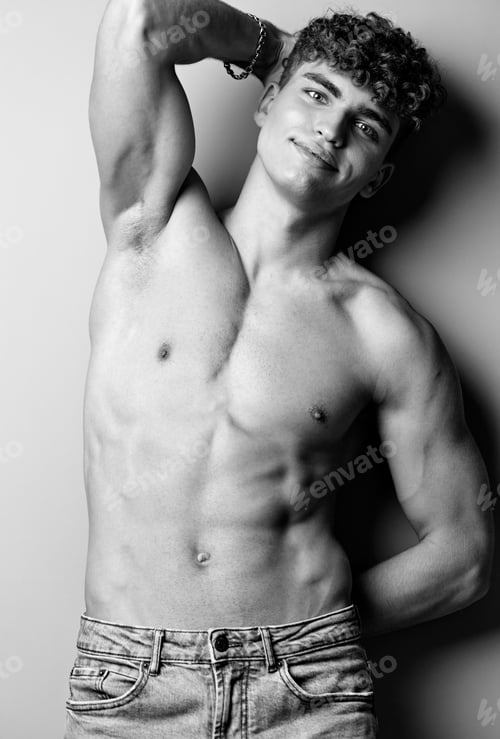 Preview: man trend stylish torso person muscular beautiful muscle fitness white