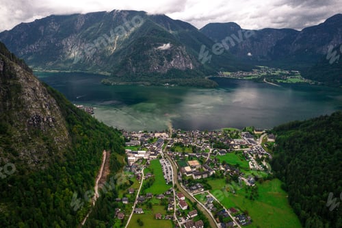 Preview: Austria Hallstatt forest lake mountain landscape