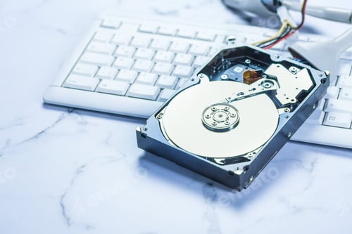 Preview: Open Hard drive on keyboard in blue tone