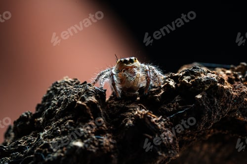 Preview: Close-up of Small Spider on Dark Branch