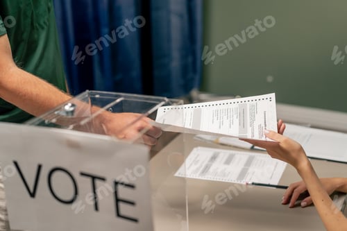 Preview: At the selection committee of the election campaign guy registers to vote, a young girl tells how to
